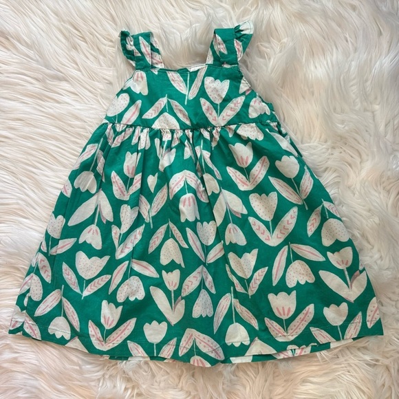Carter’s Baby Girl 3 Piece Green Floral Dress Size 18 Months - Picture 1 of 13